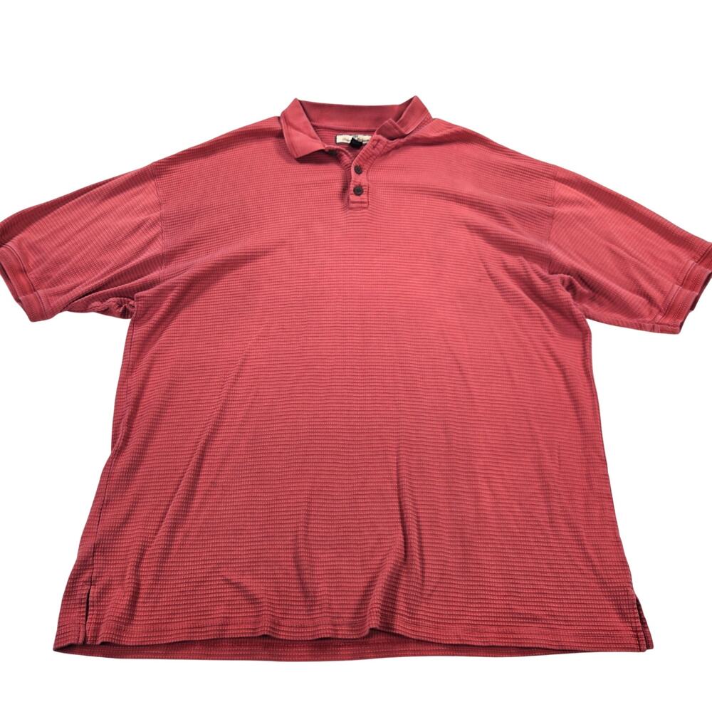 Tommy‎ Bahama Silk Blend Short Sleeve Red Camp Polo Shirt Men's Size XXL